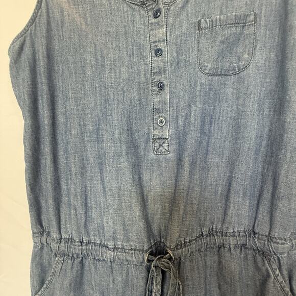 Vintage Y2K Lucky Brand Womens Denim Romper Size M Button Up Beach Casual Lounge - Picture 3 of 10